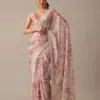 LIGHT COLOUR LEAF & FLOWER PRINT SAREE